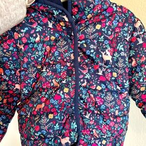 Joules Kids Puffer Jacket - Floral and Animal Print